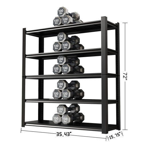 15.75 Inches Wide Black Metal Shelves, With 5 Removable Dividers, Large Capacity, Strong Load Bearing, Suitable For Garage, Kitchen And Officeq for any suitable needs