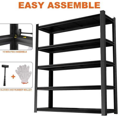 15.75 Inches Wide Black Metal Shelves, With 5 Removable Dividers, Large Capacity, Strong Load Bearing, Suitable For Garage, Kitchen And Officeq for any suitable needs