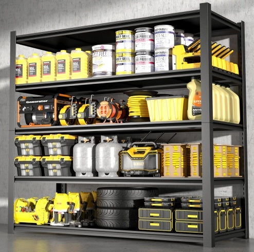 15.75 Inches Wide Black Metal Shelves, With 5 Removable Dividers, Large Capacity, Strong Load Bearing, Suitable For Garage, Kitchen And Officeq for any suitable needs